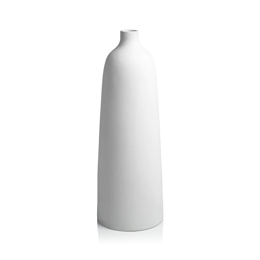 Bari All White Earthenware Vase | Burke Decor