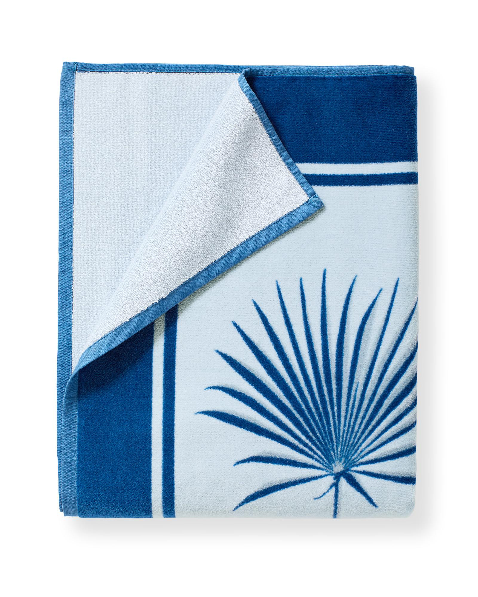 Island Palm Beach Towel – Single - Coastal Blue | Serena & Lily | Serena and Lily