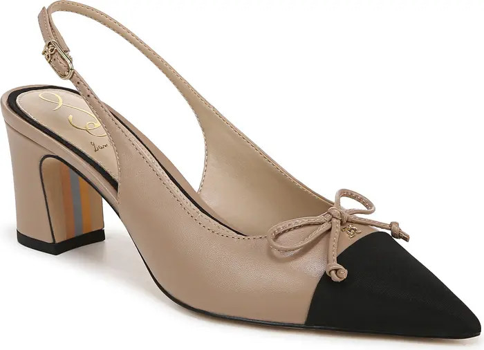 Willette Slingback Pointed Cap Toe Pump (Women) | Nordstrom Rack