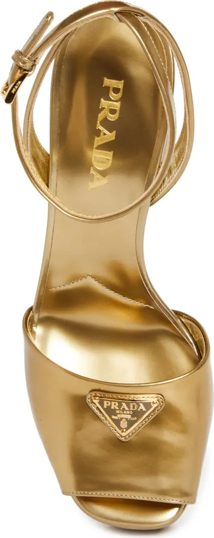 Logo Metallic Leather Platform Sandal (Women) | Nordstrom