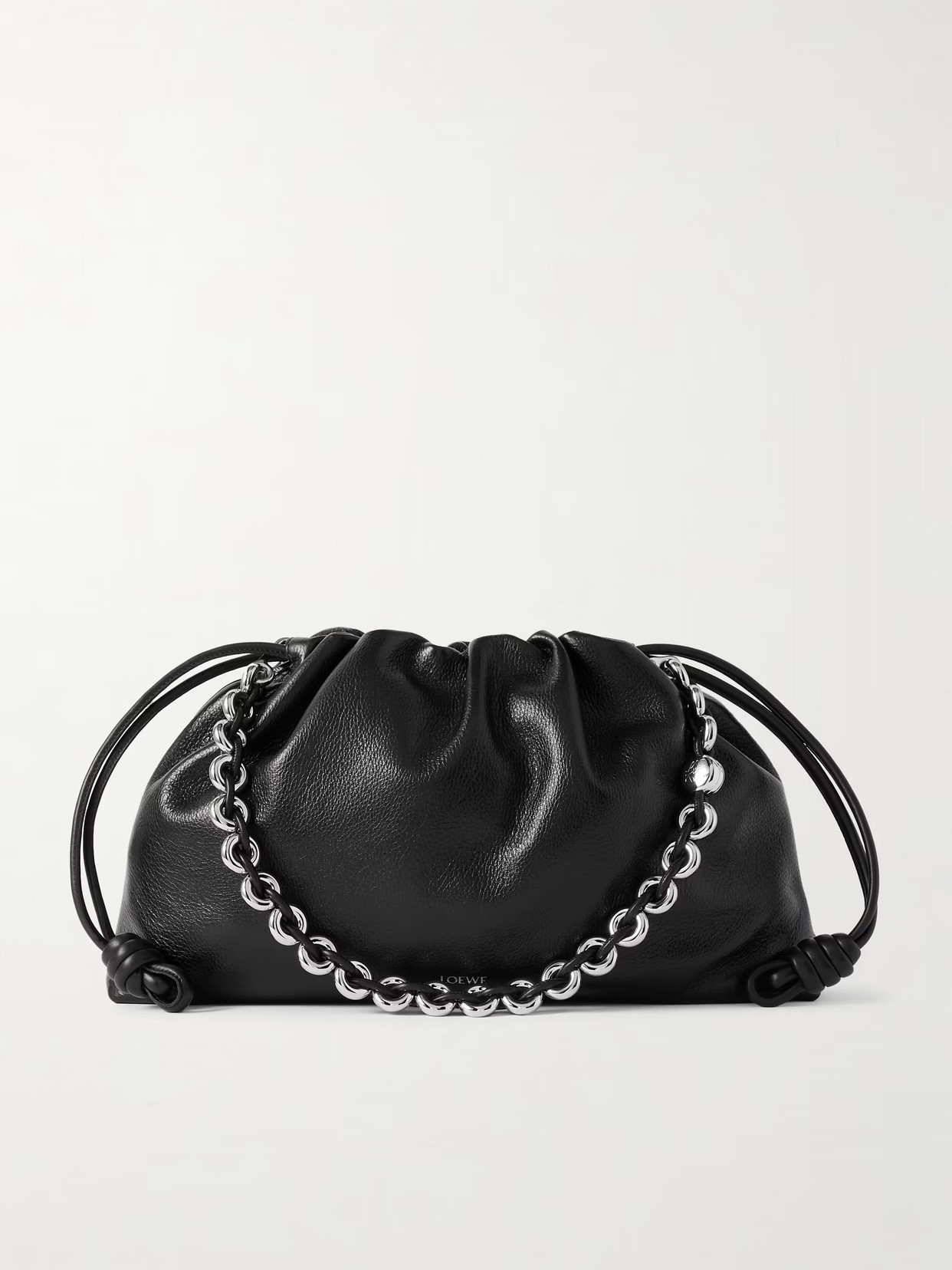 LOEWE - Flamenco Large Textured-leather Shoulder Bag - Black - One size | NET-A-PORTER APAC
