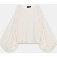 Zara - Knit Top With Volume Sleeves - Mid-Ecru - L - Woman | Zara US