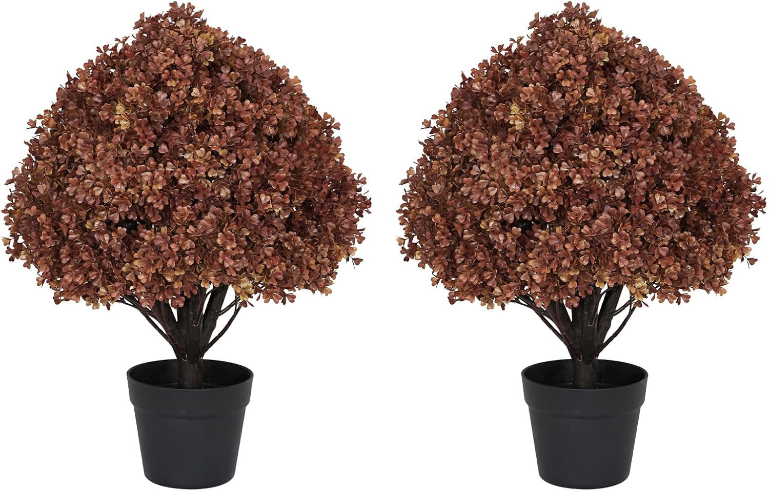 24" Artificial Boxwood Fall Topiary Trees, Faux Plants Outdoor Set of 2 | Amazon (US)