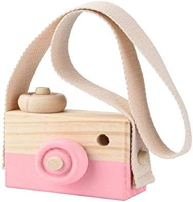 Wooden Mini Camera Toy, Hsxxf White Baby Kids Neck Hanging Photographed Props Camera Toy with Rop... | Amazon (US)