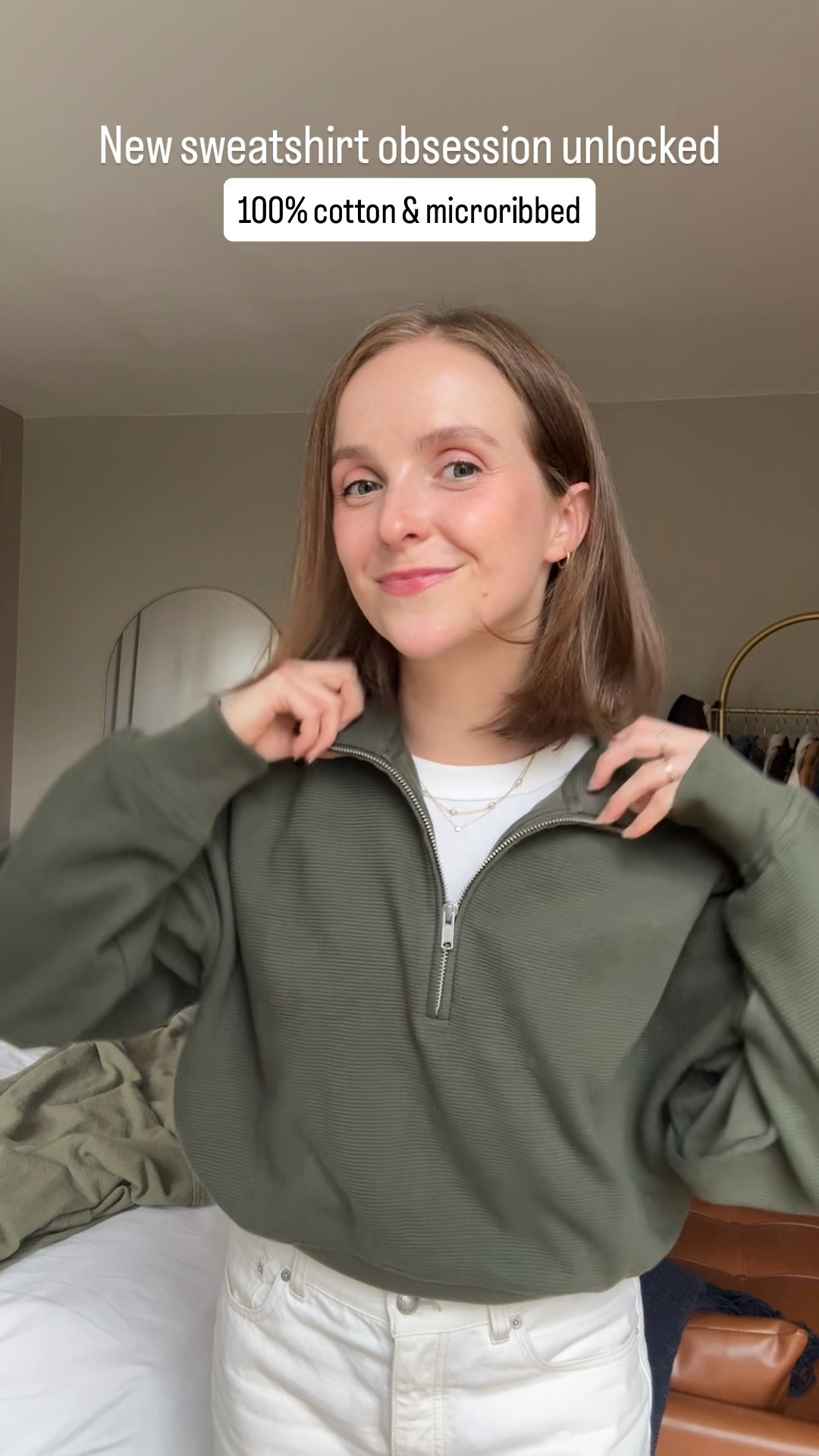 The coziest micro ribbed sweatshirt 
100% cotton & 40% off at Gap! Extra 10% off w/ code GREAT wearing size xs

#LTKootd #LTKPetite #LTKSaleAlert