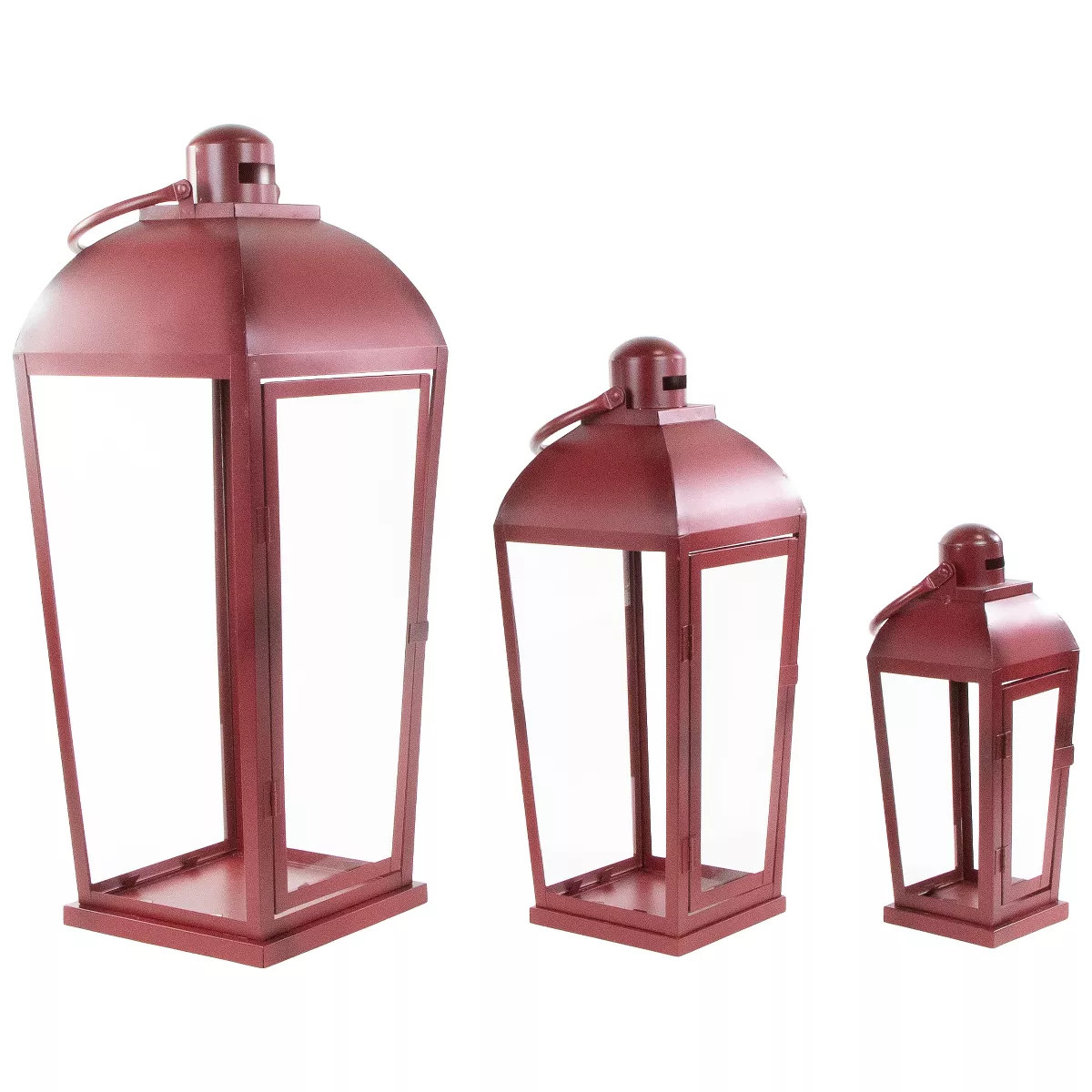Northlight Set of 3 Red Antique Style Candle Lanterns 23.5" | Target