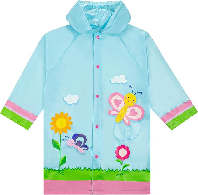 Puddle Play Kids Waterproof Hooded Rain Slicker – Lightweight Outwear Jacket in Fun Designs, Si... | Amazon (US)