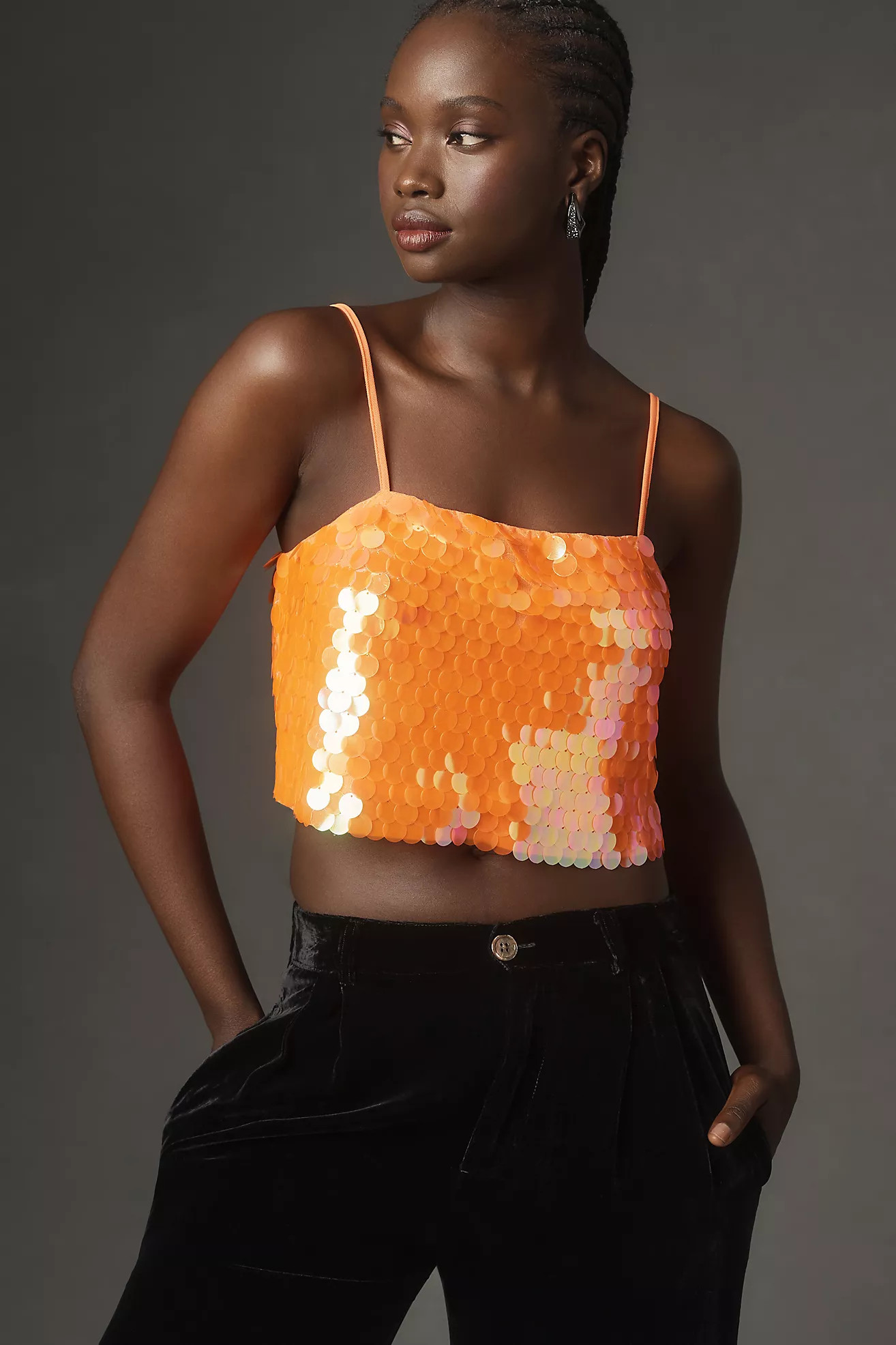 By Anthropologie Neon Sequin Crop Tank | Anthropologie (US)