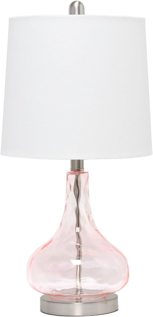 Elegant Designs LT3326-RQT 23.25" Modern Colored Dimpled Glass End table Bedside Table Desk Lamp ... | Amazon (US)