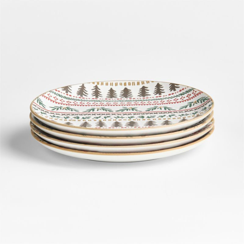 Nordic Fair Isle Stoneware Salad Plates, Set of 4 + Reviews | Crate & Barrel | Crate & Barrel