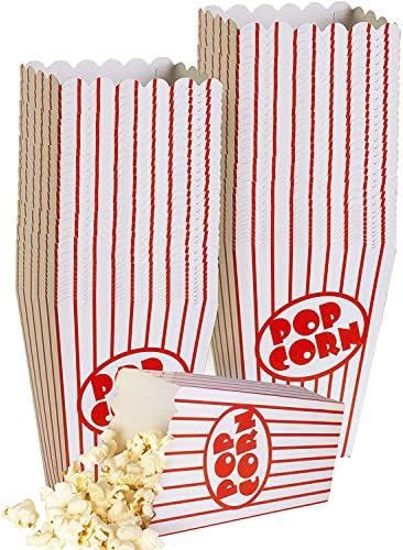 Movie Night Popcorn Boxes for Party (40 pack) - Paper Popcorn Bucket - Red and White Popcorn Bags, M | Amazon (US)