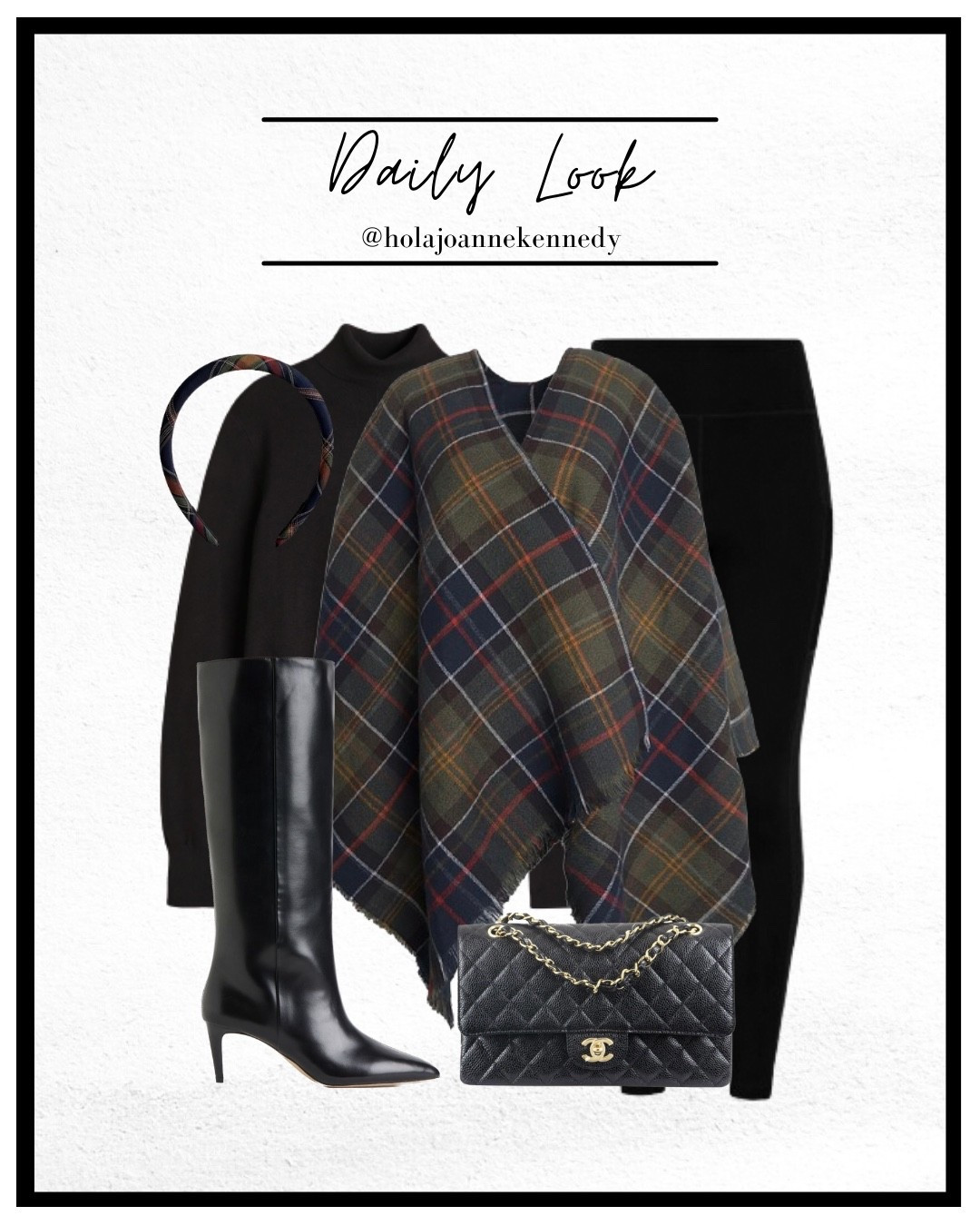 friday outfit, cosy chic outfit, barbour montieth cape, green plaid poncho, autumn winter style, fleece leggings outfit, knee high boots outfit, uk fashion inspo, everyday autumn style, classic british style, cosy layer outfit, winter wardrobe staples, tonal dressing, uk fashion creator, chic casual outfit 

#LTKstyletip #LTKautumn #LTKuk