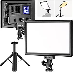 NEEWER 9" LED Video Light Panel, Dimmable DSLR Camera Soft Lighting with Mini Desk Tripod Stand, ... | Amazon (US)