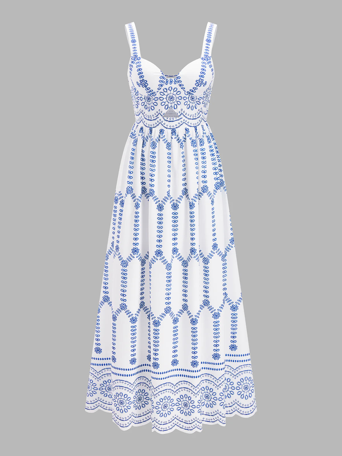 Boho Floral Print Cut-Out Maxi Dress | Commense