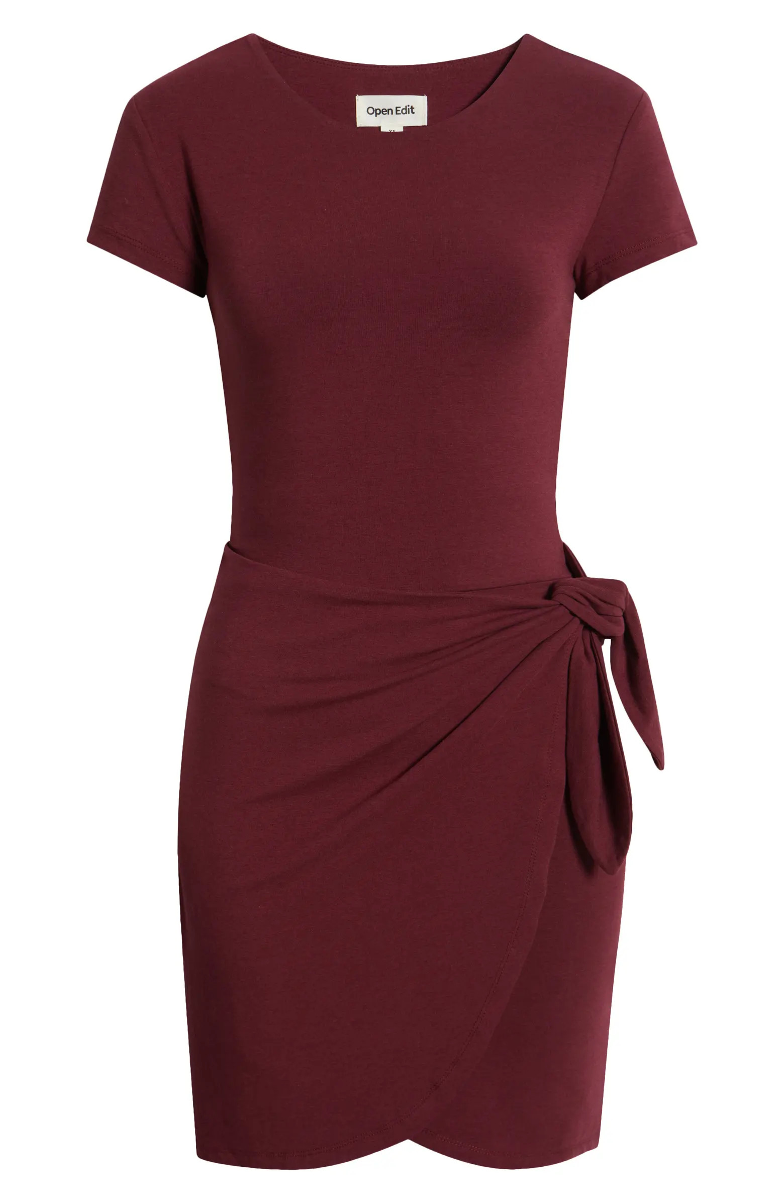 Short Sleeve Tie Minidress | Nordstrom