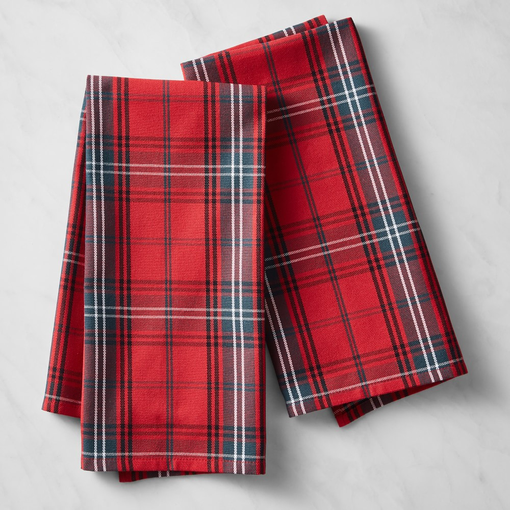 Red Tartan Towels, Set of 2 | Williams-Sonoma