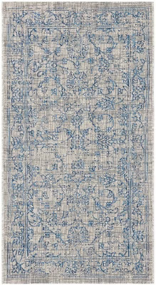 Courtyard CY8680 Power Loomed Indoor and Outdoor Accent Rug - Grey/Navy - 2'7"x5' - Safavieh | Target