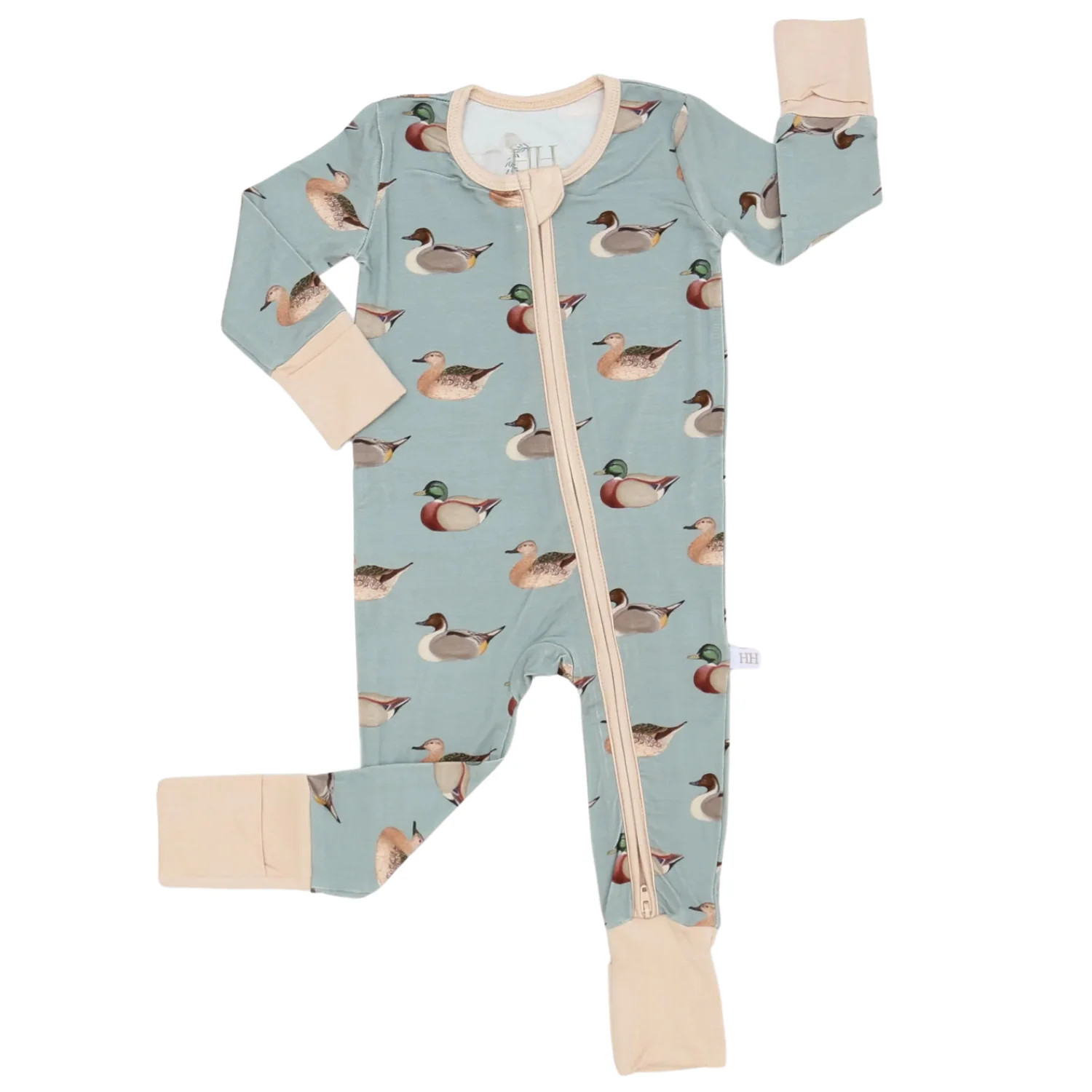 Boys Vintage Ducks Double Zipper Romper | Hamner Hill
