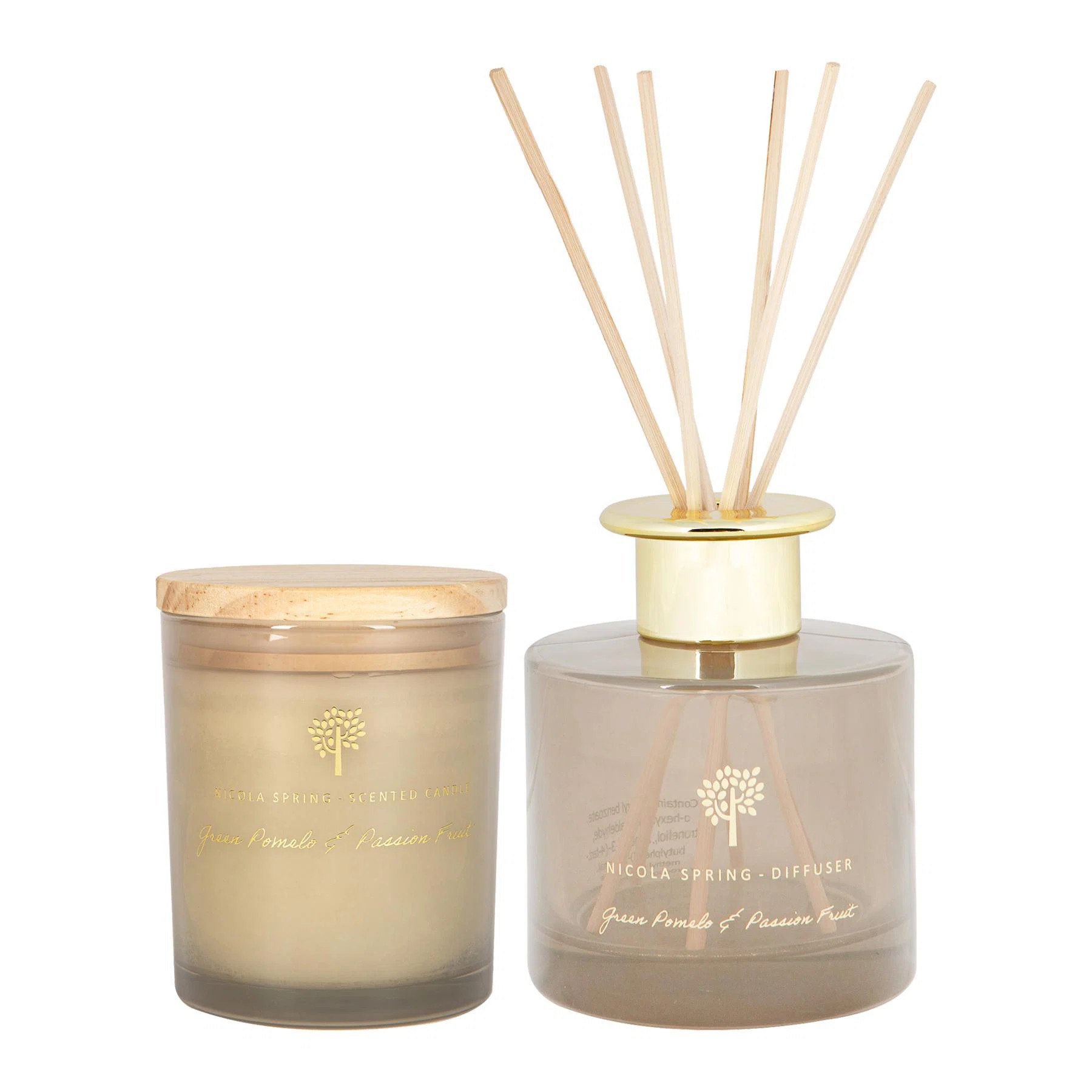Nicola Spring - Scented Candle & Reed Diffuser - 130g - Green Pomelo & Passion Fruit (Set of 2) | Wayfair UK