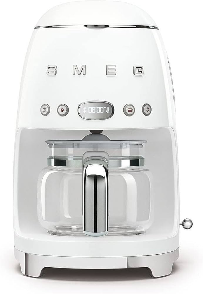 Smeg DCF02WHUK Drip Coffee Machine, Auto-Start Mode, Reuseable Filter, Digital Display, Anti-Drip... | Amazon (US)