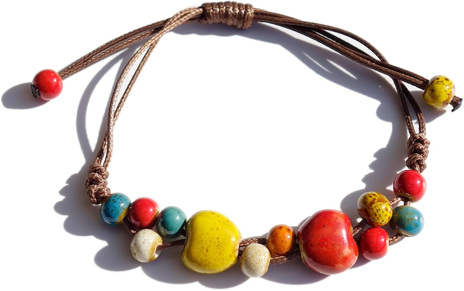 Handmade Green Boho Bracelets for Women, Bohemian Ceramic Beads Bracelets for Friends, Trendy Por... | Amazon (US)