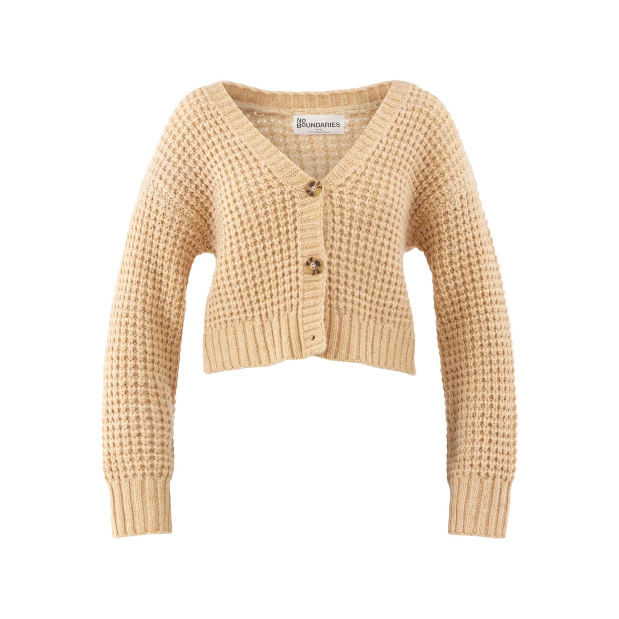 No Boundaries Chunky Knit Cardigan Sweater, Women’s | Walmart (US)