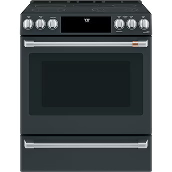 Cafe 30-in Glass Top 5 burners 5.7-cu ft Air Fry Convection Oven Slide-In Electric Range ( Matte ... | Lowe's