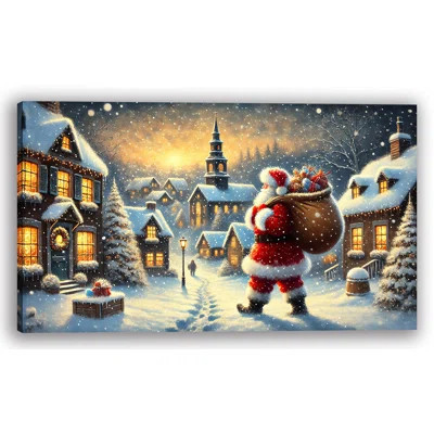 St. Nicholas' Eve: Festive Village Canvas Art | Wayfair North America