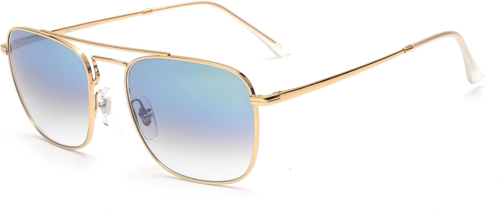 JIM HALO Retro Square Aviator Sunglasses Premium Glass Lens Flat Metal Eyewear Men Women | Amazon (CA)