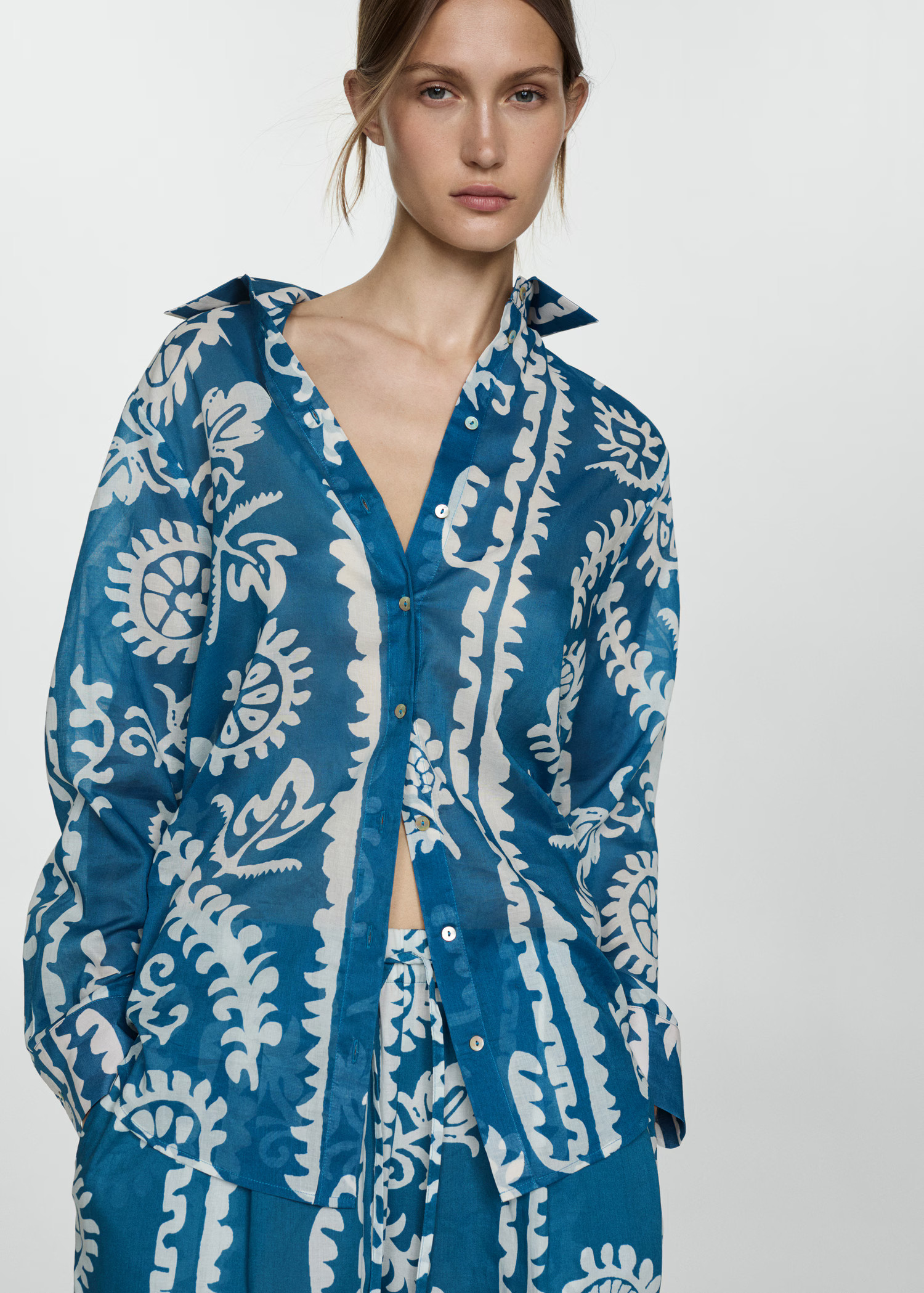 Printed oversize shirt | MANGO (US)