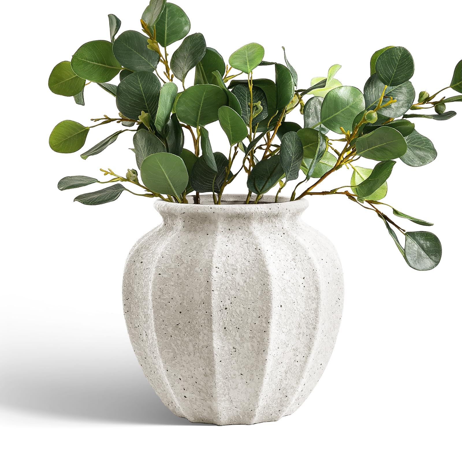 LE TAUCI 9.3" Ceramic Vase, Artisan Large White Ceramic Vase for Modern Farmhouse Home Decor, Sub... | Amazon (US)