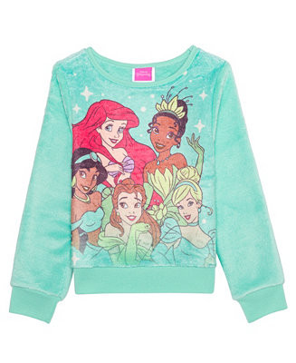 Princess Toddler and Little Girls Long Sleeve Plush Pullover Sweatshirt | Macy's