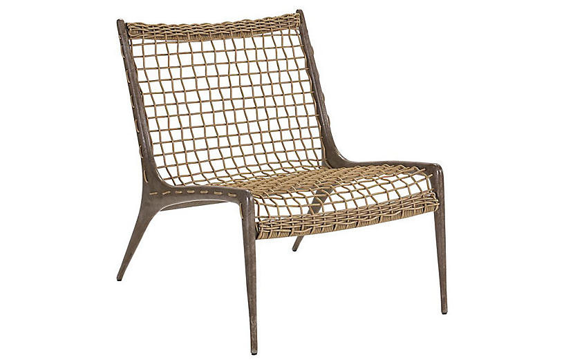 Hemingway Accent Chair, Gray/Gold | One Kings Lane