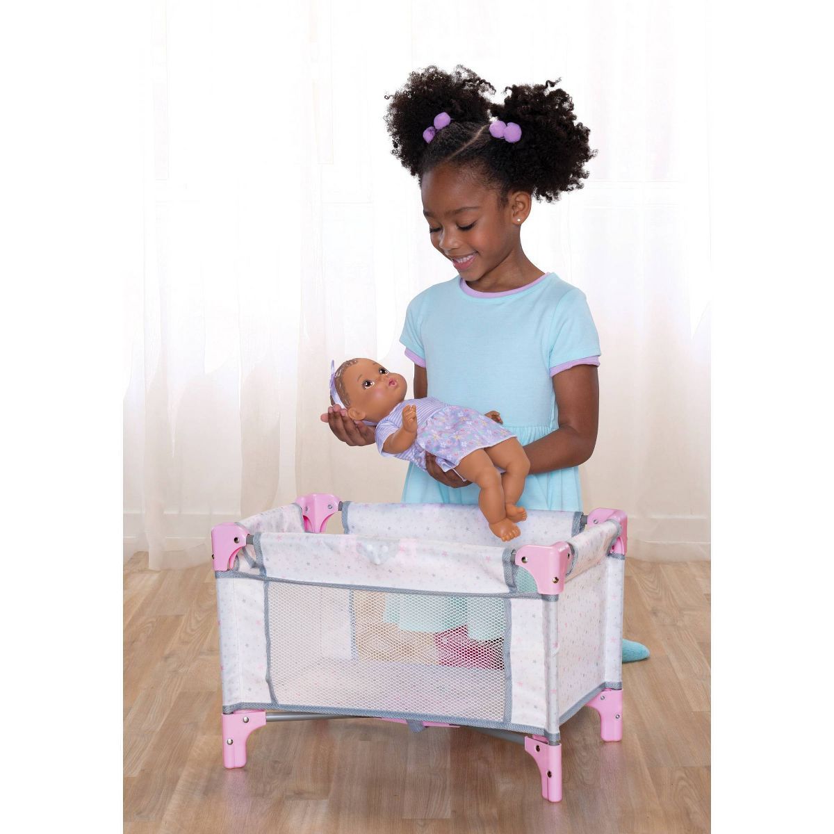 Perfectly Cute Star Print Folding Crib for Baby Doll | Target