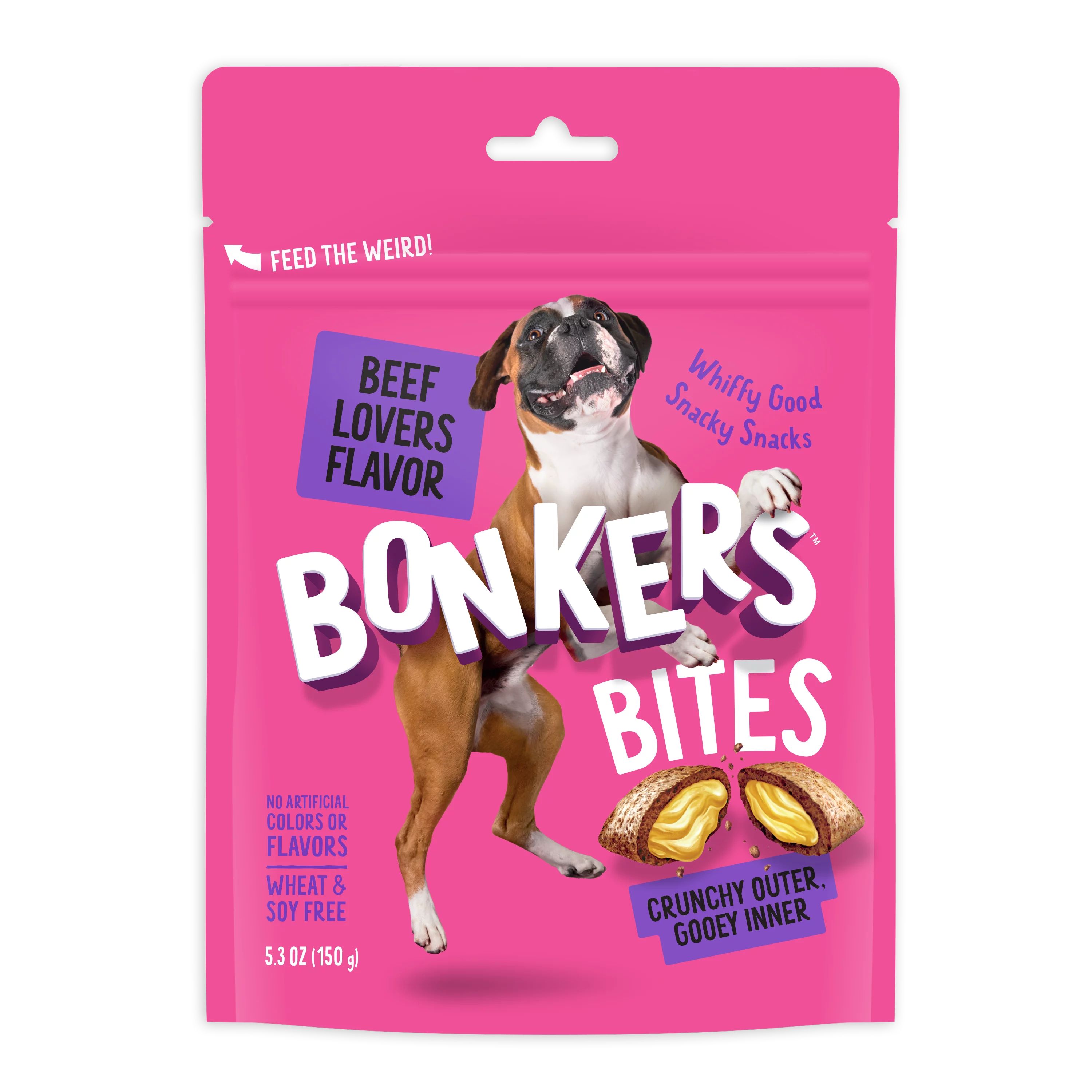 Bonkers Bites Crunchy And Soft Dog Treats Beef Lovers Flavor 5.3Oz | Walmart (US)