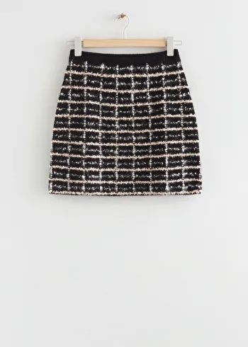 Jacquard Knit Glitter Mini Skirt | & Other Stories US