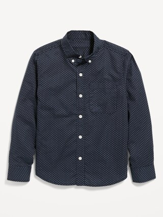 Patterned Poplin Built-In Flex Shirt for Boys | Old Navy (US)