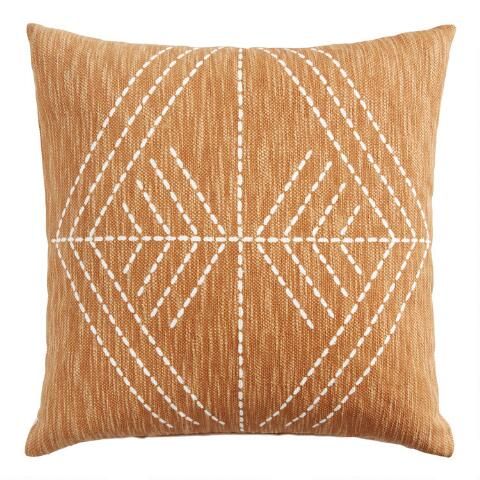 Rust Geo Printed Throw Pillow | World Market