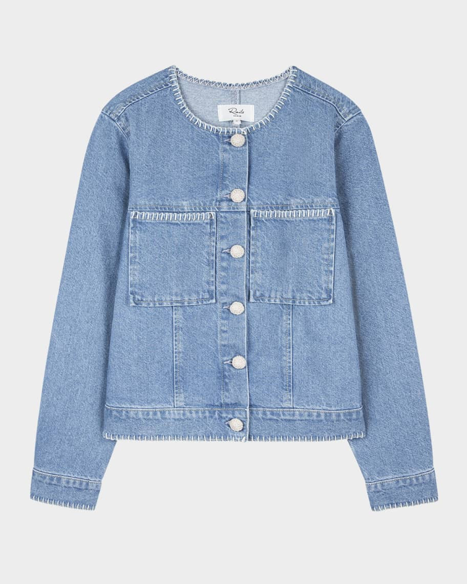Lido Blanket Stitch Denim Jacket | Neiman Marcus