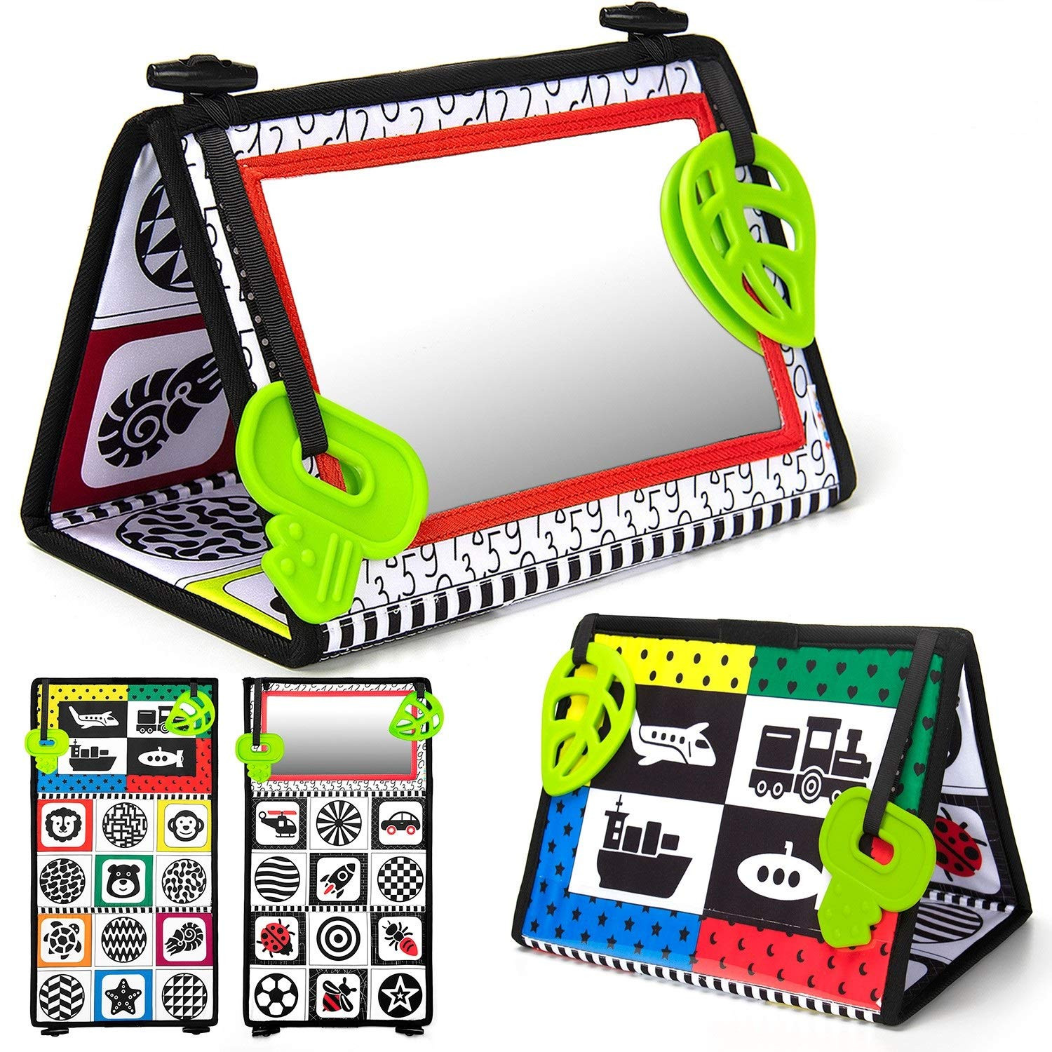 teytoy Tummy Time Baby Mirror Toys with Teethers, Double Black and White High Contrast Baby Toys ... | Amazon (US)