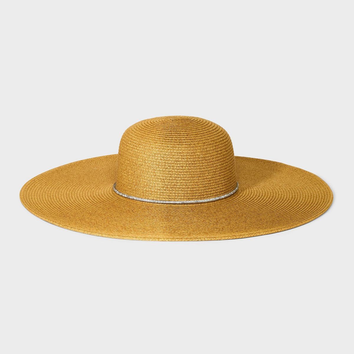 Straw Embellished Floppy Hat - A New Day™ Natural/Silver L/XL | Target