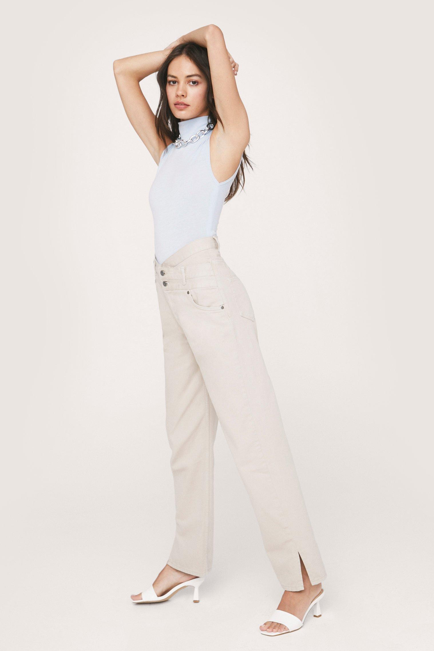 Organic Cotton Cross Waist Straight Jeans | Nasty Gal (US)