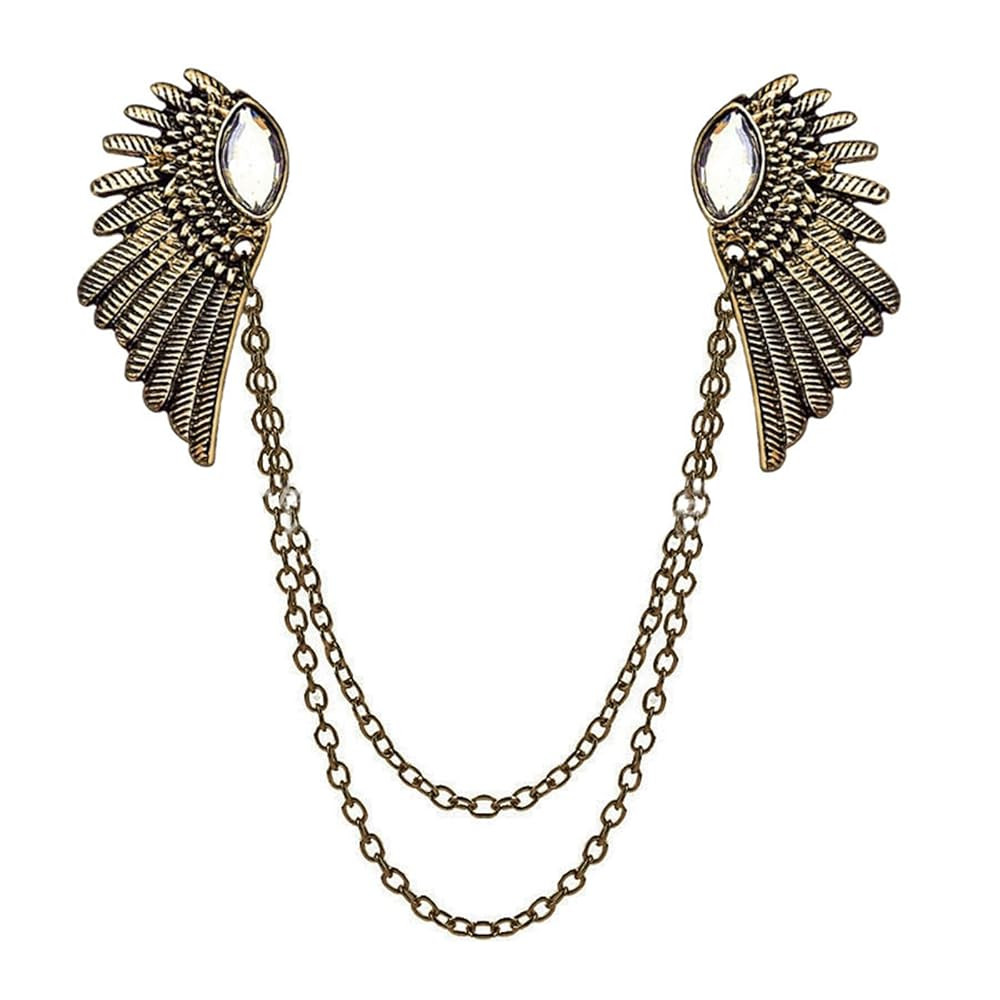 WCRAZYE Angle Wing Long Chain Brooch for Women Men's Sweater Shawl Chain Clips Cardigan Collar Ho... | Amazon (US)