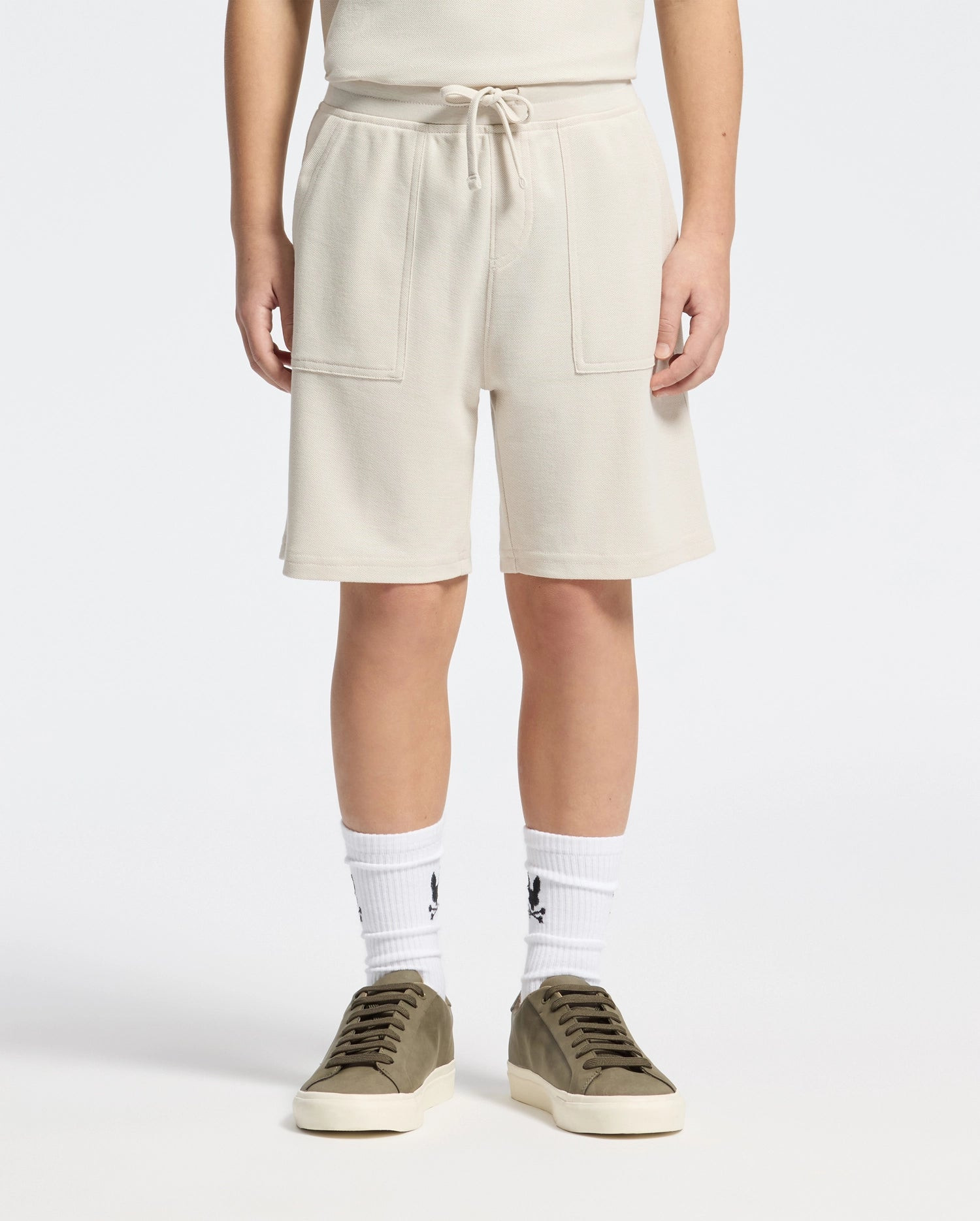 Kids Beige Taylor Light Pique Sweatshort | Psycho Bunny | Psycho Bunny