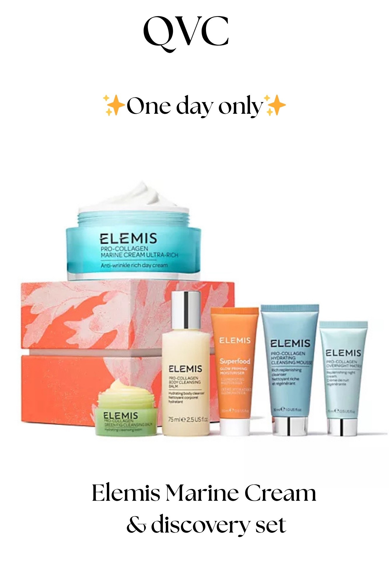 One day only, Elemis Marine Cream and set!  Skincare/Elemis/Selfcare

#LTKselfcare #LTKOver40 #LTKSaleAlert