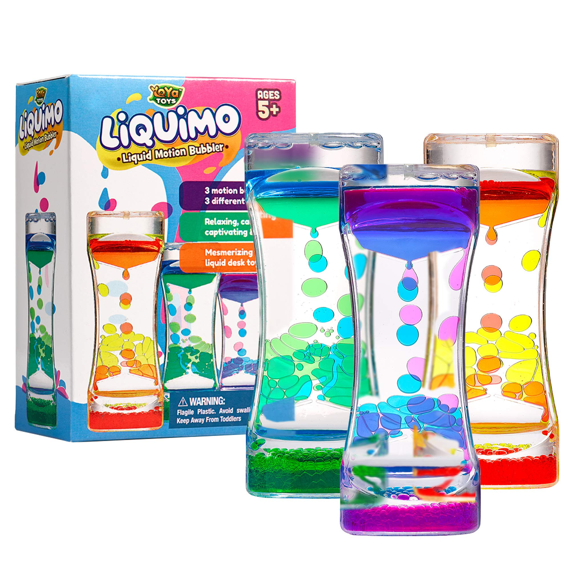 YoYa Toys Liquimo - Liquid Motion Bubbler - 3 Pack - Sensory Fidget Desk Toy for Kids & Adults - ... | Amazon (US)