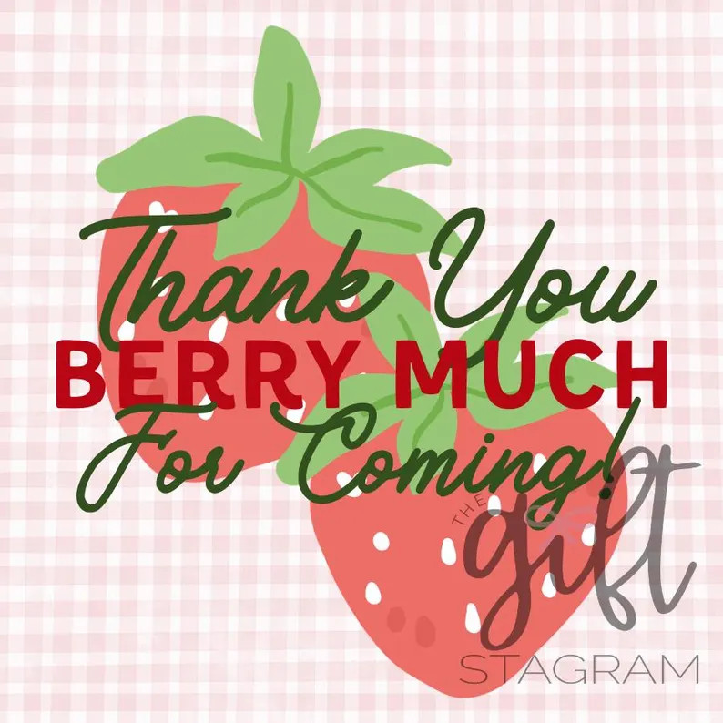 Thank You Berry Much for Coming Gift Tag | DIGITAL DOWNLOAD | Party Favor Tags - Etsy | Etsy (US)