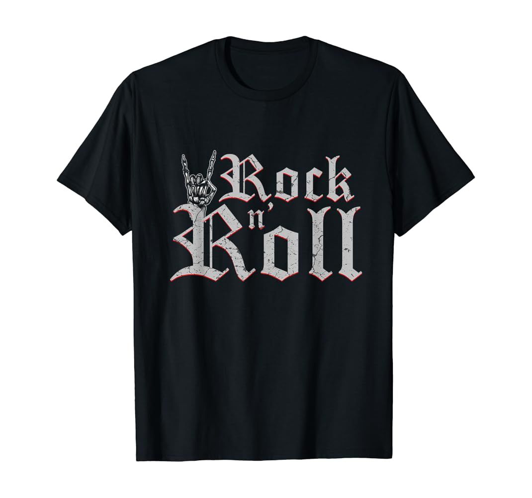 Vintage Rock and Roll Music Retro Rock'n'Roll T-Shirt | Amazon (US)