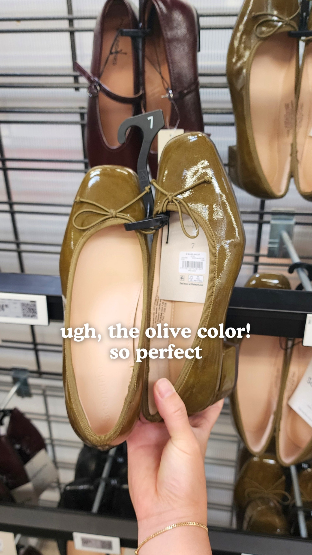 walmart fall fashion ballet flats Scenario Women's Low Heel Ballet Flats in olive green, also in burgundy, black, and taupe, perfect for everyday or workwear 

 #LTKootd #LTKSeasonal #LTKWorkwear