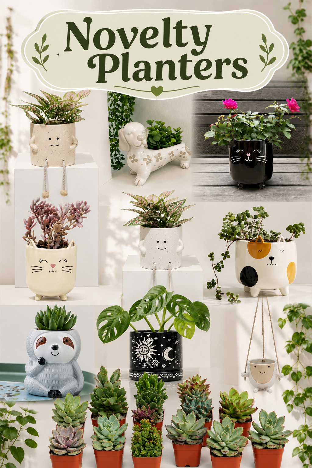Whimsical Novelty Planters for Every Plant Lover 🌿✨
Add personality to your home with these adorable novelty planters filled with beautiful succulents and greenery. From cute cat planters to smiling face pots and playful animal designs, these unique plant pots are the perfect way to brighten shelves, desks, bedrooms, kitchens, and cozy corners. Perfect for plant lovers, succulent collectors, apartment decor, dorm rooms, and anyone who loves cute home decor with a modern whimsical aesthetic. These charming planters also make thoughtful gifts for birthdays, housewarmings, Mother’s Day, and holidays.
#NoveltyPlanters #SucculentPlanter #CutePlanters #PlantDecor #SucculentLover #IndoorPlants #WhimsicalDecor #HomeDecorIdeas #CuteHomeDecor #AnimalPlanters #PlantMom #PlantAesthetic #ModernHomeDecor #CozyHome #SucculentLove #HouseplantClub #PlanterPots #ShelfDecor #ApartmentDecor #SparkDazzle #PlantStyling #UniquePlanters #CuteSucculents #BohoHomeDecor #IndoorPlantDecor #PlantShelfie #GardenInspiration #HomeAesthetic #TrendingHomeDecor #PinterestHomeDecor